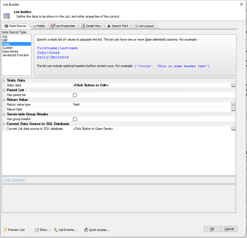 The List Builder